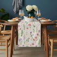 thumbnail image 2 of Pink Spring Floral Table Runner - 48 Inch Long, Kitchen Dining Table Runner Dresser Scarves, Flowers Elegant Pastoral Botanical Farmhouse Decor for Coffee Tables Wedding Party Banquet, 2 of 8