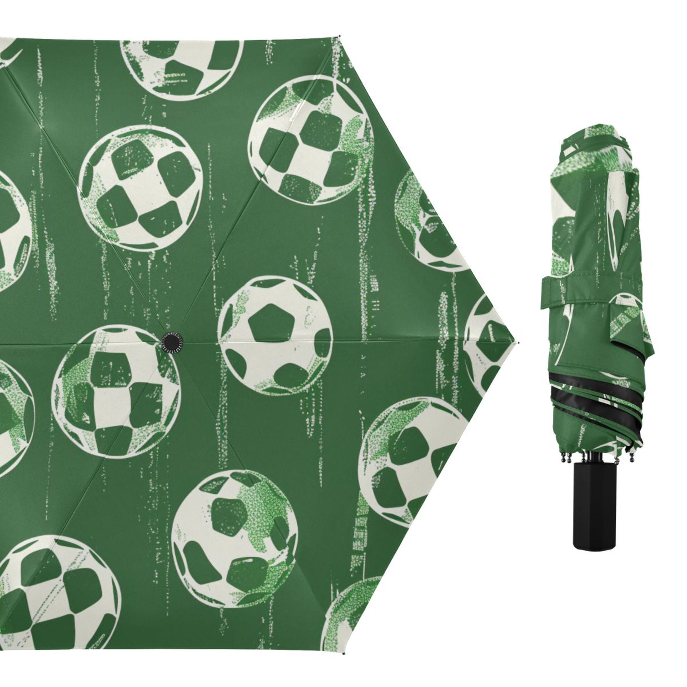 ALAZA Football Soccer Ball UPF 50+ Compact Folding Umbrella for Rain Travel Umbrella Packable
