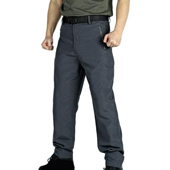 Qgtaibl Mens Tactical Cargo Pants Waterproof Combat Work Pant Big and Tall Outdoor Hiking Athletic Trousers with Multi-Pockets Gray (Men's S)