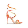 thumbnail image 3 of BLISSFUL STEP Women's Sandals Tie Dye Lace-Up Stiletto Heel Open Toe Sandals Orange 7, 3 of 7