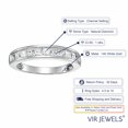 thumbnail image 3 of Vir Jewels 1 CTTW Princess Cut Diamond Wedding Band 14K White Gold Channel Set Size 7 Female Adult, 3 of 6