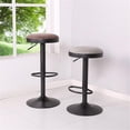 thumbnail image 2 of NPD Furniture Juno 33" PU Leather Swivel Bar Stool in Brown (Set of 2), 2 of 8