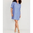 thumbnail image 2 of utcoco Women Summer Casual Loose Fit Short Sleeve Striped Shirt Dress, 2 of 4