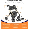thumbnail image 5 of VOCIC Z51 Foldable 4-Wheel Rollator with Seat, Transport Chair & Dual Brakes, Champagne, 300 lb Limit, 5 of 10