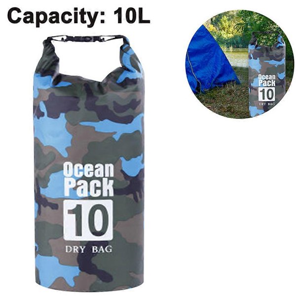 Waterproof Dry Bag for Men Women with Waterproof Phone Case Lightweight Roll Top Sack Dry Storage Bag for Watersports-Blue-10L