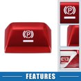 thumbnail image 3 of Unique Bargains Handbrake Button Cover Cap Trim Replace for Porsche Panamera 2017-2022 Red, 3 of 7