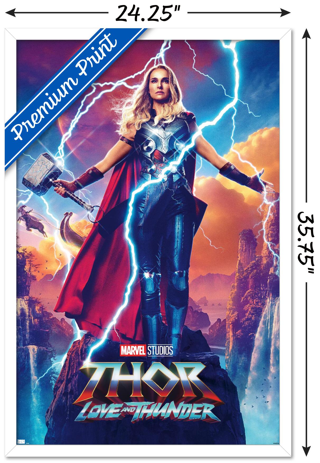 Marvel Thor: Love and Thunder - Jane Foster One Sheet Wall Poster, 22.375" x 34" Framed