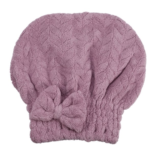 Gorro seco con forma de diamante para secar el cabello, secado rápido, ligero y fuerte absorbente, para secar el cabello después del baño, púrpura