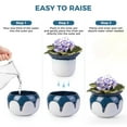 thumbnail image 6 of BUYMAX 6 inch Self-Watering Ceramic African Violet Pot , Kiln Glazed Blue & White, 6 of 7