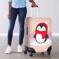 thumbnail image 4 of HELLHERO Easy Installation Travel Suitcase Cover for Airport Family Travel, Polyester Ammonia Stretch Luggage Cover, Christmas Penguin Pattern, 4 of 8