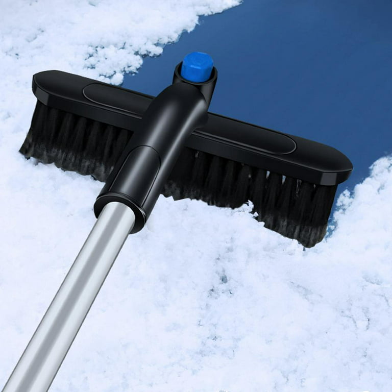 Car Snow Brush Shovel Ice Scraper Removal Cleaning Tools for Winter Vehicle Windshield  Window Frost Removing,Retractable (Blue) 