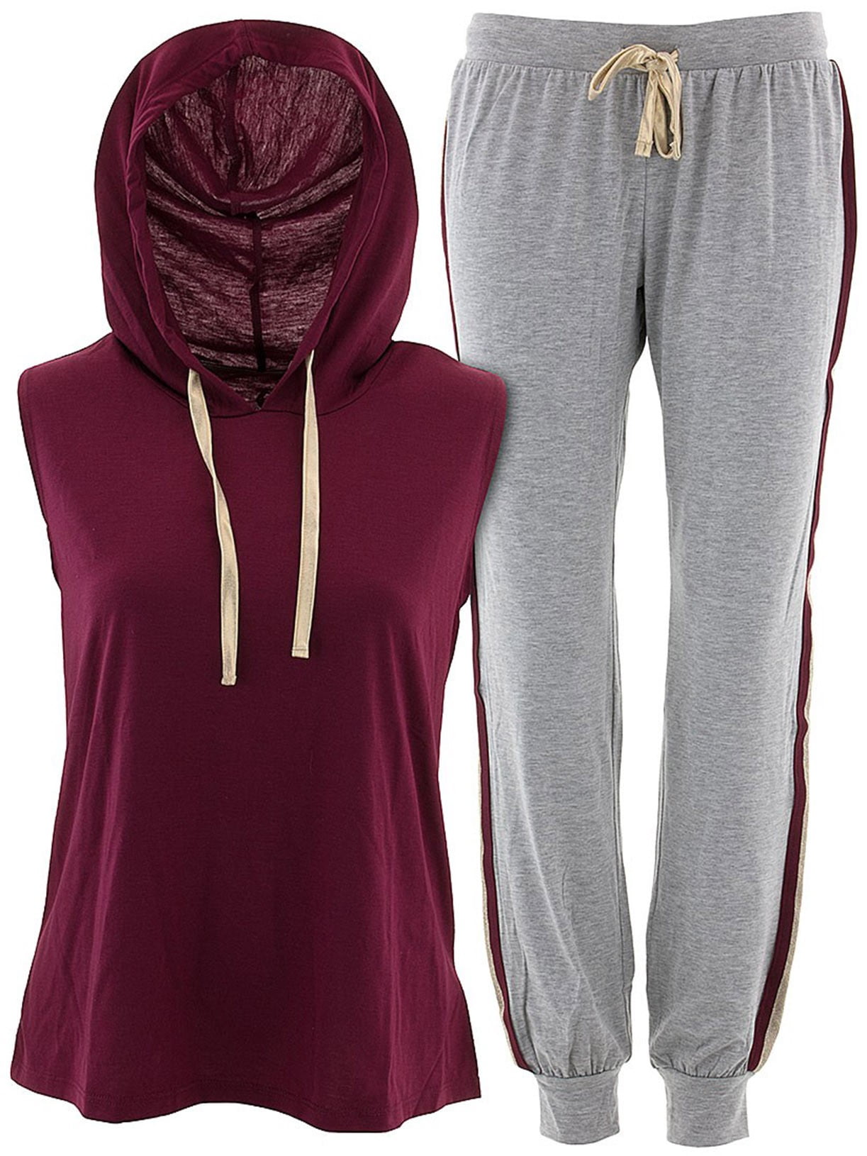 PJ Couture Women's Maroon Gray Hoodie 