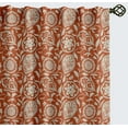 thumbnail image 2 of Vargottam Cotton Curtains for Windows - 3-in-1 Rod Pocket/Back Tab Short Window Drapes - Light Filtering Cotton Canvas Panels - Set of 2, 52"x63" - Leaves Print (Orange), 2 of 8