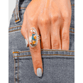 thumbnail image 2 of Sechi Oyster Copper Turquoise 925 Sterling Silver Statement Ring Gemstone Jewelry (8.5), 2 of 5