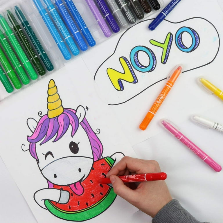 Noyo 36 Colors Gel Crayons for Toddlers and Kids - Non Toxic - 3 in 1 Washable Bolder Crayons-Pastel-Watercolor Paint Effects