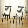 thumbnail image 2 of Safavieh Burris Traditional Wood Dining Side Chairs, Matt Black (Set of 2), 2 of 8