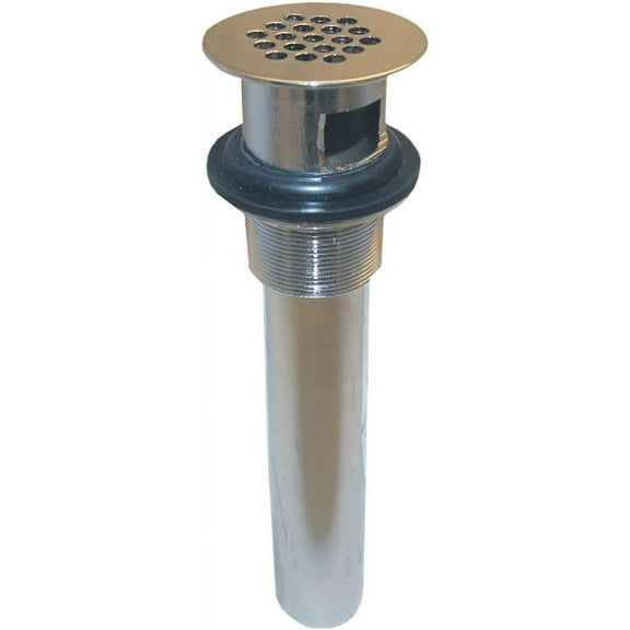 Lavatory Drain Tailpiece With Grid Strainer, Chrome-Plated Cast Brass, 1.25 x 6-In.