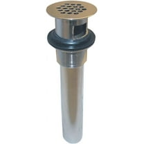 Lavatory Drain Tailpiece With Grid Strainer, Chrome-Plated Cast Brass, 1.25 x 6-In.