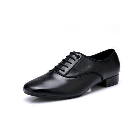 

Daeful Men Lightweight Pointed Toe Modern Shoes Performance Non-Slip Dance Shoe Teaching Comfortable Solid Oxfords Black 10