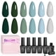 thumbnail image 1 of Beetles Blue Green Gel Nail Polish Set - 6 Colors Misty Gray Dark Green Gel Polish Kit Baby Blue Nai, 1 of 9