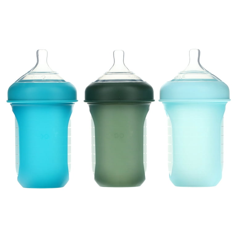 3) 8oz Boon Nursh Reusable Silicone Pouches for Baby Bottle NEW