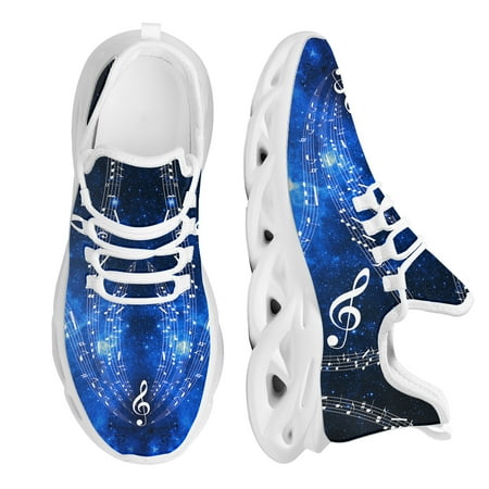 

Brand Women Shoes Breathable Classic Casual Sneakers Musical Note Blue Gradient Design Outdoor Comfort Platforms Hot
