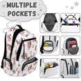 thumbnail image 7 of Pzuqiu Pink Horse Bow School Backpacks 17 Inch Large Capacity Kids Teenagers Schoolbags Bookbags Casual Travel Daypack with Front Zipper Breathable Teen Girls Backpack, 7 of 7