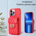 thumbnail image 3 of SaniMore for iPhone 13 Pro Max PU Leather Case, Multi-Functional Metal Snap Wallet Cover with Card Slot & Kickstand Shoulder Strap Full Body Protective Shell for iPhone 13 Pro Max, Red, 3 of 10