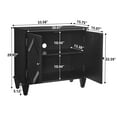 thumbnail image 4 of Noble House 33.6" Retro Wooden Sideboard Buffet Cabinet with Geometric Accent, Adjustable Shelf for Living Room, Black, 4 of 10