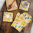 thumbnail image 5 of Lemon Kitchen Oven Mitt and Pot Holder Sets 4 Pcs for Baking, Cooking and Grilling, Heat Resistant Up To 392 °F, 5 of 7