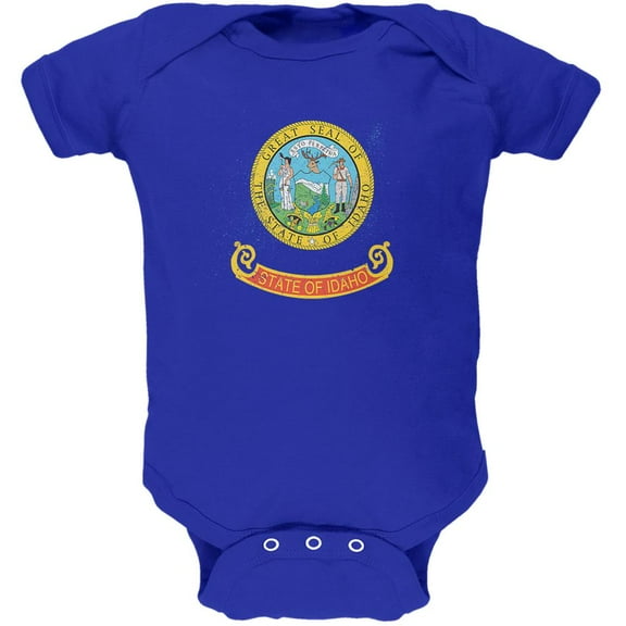 Born and Raised Idaho State Flag Soft Baby One Piece Royal 0-3 M