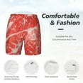 thumbnail image 5 of Sigee Beef Steaks Print Mens Swim Trunks with Compression Liner Quick Dry Swim Stretch Beach Shorts with Pockets,S-3XL, 5 of 7