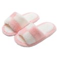 thumbnail image 6 of Agkizg Womens Fuzzy Slippers, House Slippers, Colorblock Open Toe Fuzzy House Slippers Soft Plushes Comfortable Casual Indoor Bedroom Daily Slippers, 6 of 7