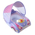 thumbnail image 2 of Flotador inflable para bebé con forma de coche, con bocina y sombrilla, para niños de 1 a 4 años, color rosa, 2 of 14