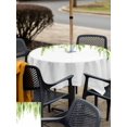 thumbnail image 5 of Outdoor Tablecloths with Umbrella Hole & Zipper, Green 60x60 Inch Square Tablecloths, Summer Botanical Leaves Watercolor Waterproof Table Cloth, Patio/Pool/Picnic Table Covers, 5 of 8
