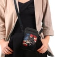 thumbnail image 4 of HELLHERO Wolf American Flag Pattern Messenger Bag with 2 Layers Women Messenger Bag Trendy Polyester, 4 of 7