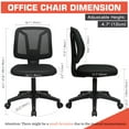 thumbnail image 2 of VigorPow Armless Mesh Office Chair Ergonomic Swivel Black Small Computer Desk Chair No Arms with Lumbar Support Height Adjustable Task Chair for Adults and Kids, 2 of 2