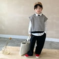 thumbnail image 4 of Uccdo Toddler Kid Casual Wide Leg Long Pants Boys Girls Loose Uniform Trousers with Pockets 3-8Y, 4 of 5
