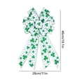 thumbnail image 3 of Gmogad Large St. Patrick’s Day Ribbon Bow, Holiday Door Wall Decoration, Front Door Wreath Accent for Indoor Outdoor St. Patrick’s Day Party, Green White Shamrock Ornament, 3 of 6