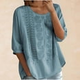 thumbnail image 4 of Sexlip Women's T-Shirt Round Neck Short Sleeve Loose Fit Breathable Comfortable Wear All Occasion Use Soft Comfortable Blue XXL, 4 of 9