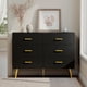 thumbnail image 2 of 6 - cajón blanca y negra moderno cómoda con spacious design y gold handles para dormitorio y hallway almacenamiento, 2 of 7