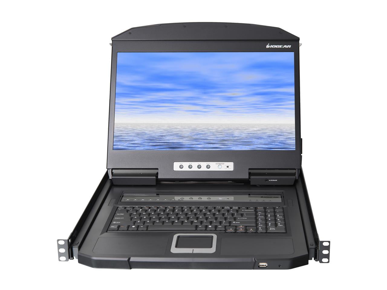 IOGEAR 8-Port 18.5" Widescreen Short Depth LCD KVM Switch - 8 Computer(s) - 18.5" LCD - HD - 1366 x 768 - 4:3 - 2 x PS/2 Port - 2 x USB - Daisy Chain - Keyboard120 V AC, 230 V AC Input Voltage - 1U...