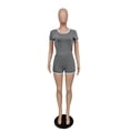 thumbnail image 3 of Tejiojio Active Women's Summer Clearance Two-piece Sets Women Solid Short Sleeves Tops Sports Shorts Sweatpants Sweatsuit, 3 of 6