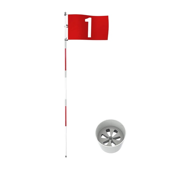 Golf Flagstick 6ft Golf Flag And Cup For Yard Pro Detachable Golf Hole Cup And Flag For Driving Range Backyard Upgrade 5 Design With Connectors