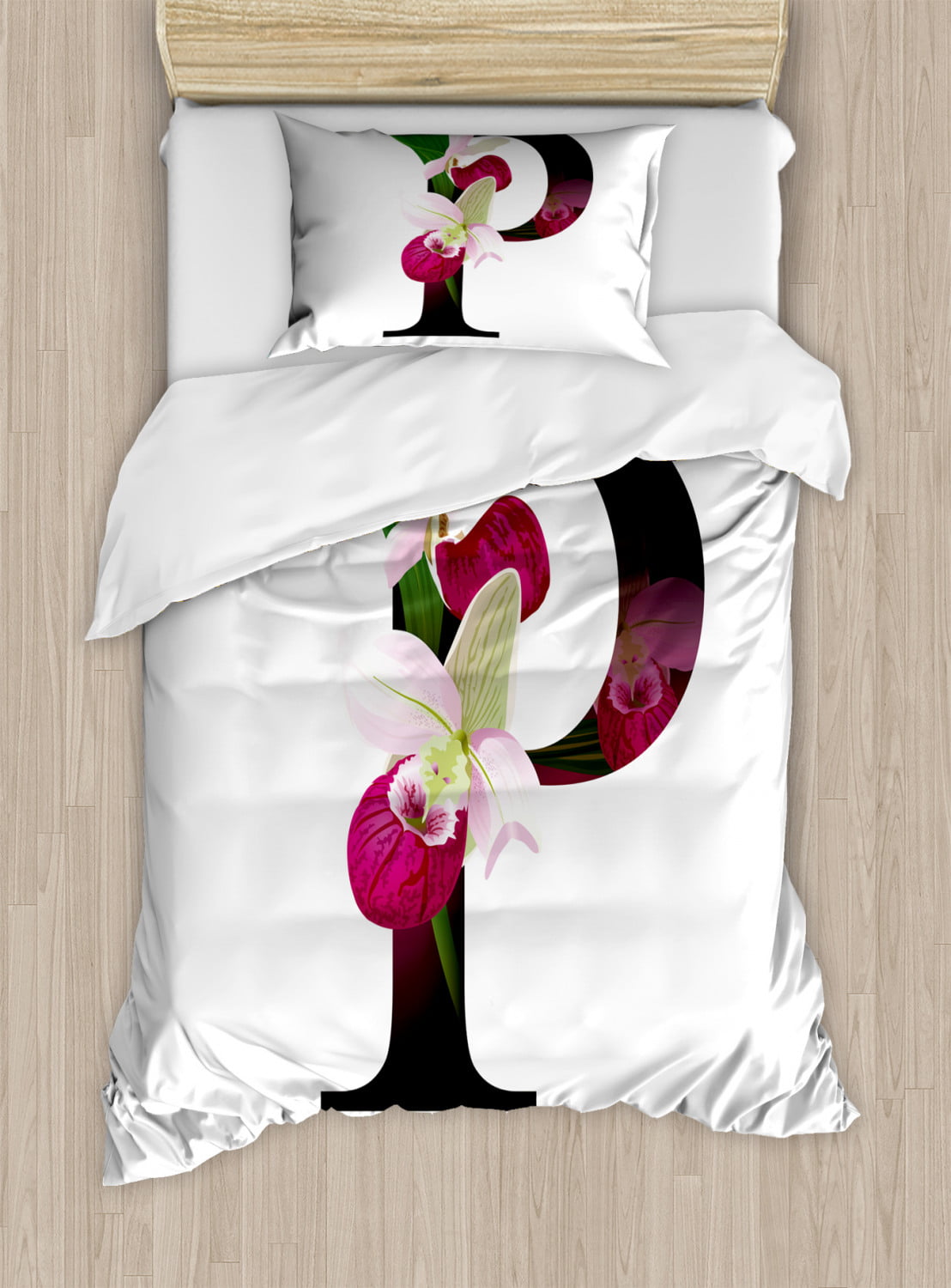 Decorative 2 Piece Bedding Set, Alphabet Twin Bed Sheets