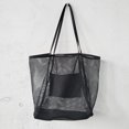 thumbnail image 6 of Kripyery Women Beach Bag Mesh Large Capacity Foldable Hollow Sandproof Solid Swimming Grocery Toys Travel Tote Bag Vacation Use, 6 of 8