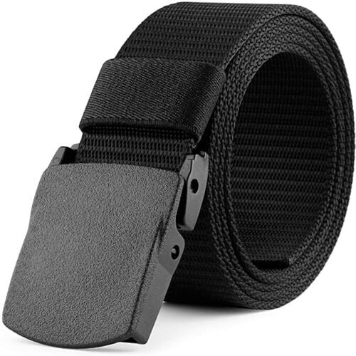 Black Plastic Cam Buckle Nylon Canvas Waistband bing Belt for MEN