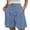 Light Blue-Shorts for Women, variant on YanHoo Womens Shorts High Waist Buttons Solid Color Short Pants Pleated Casual Wide Leg Shorts with Pockets
