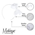 thumbnail image 4 of Motique Accessories Little Girls Headband with Side Grosgrain Bow - White, 4 of 5