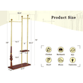 thumbnail image 4 of Lisonu 70" Tall Industrial Coat Rack, Heavy-Duty Clothing Rack with Solid Wood & Stainless Steel Frame, 2-Tier Garment Rack with Shoe Shelf for Entryway, Bedroom, Vintage Wood Grain, 4 of 26